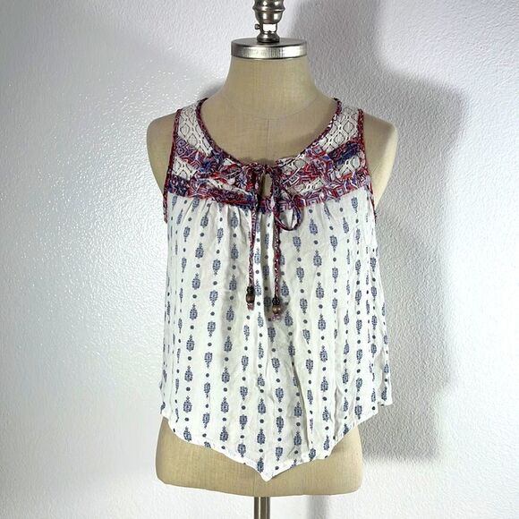 Rewind Tops - Rewind women's Tops Blouse V-neck with lace up Size S Sleeve less